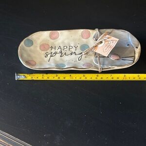 Mud Pie Polka Dot Happy Spring Tray